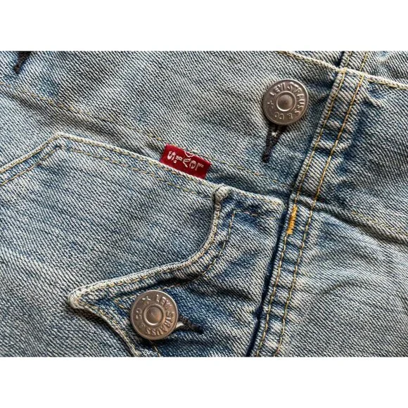 Levis Womens Mens Western Denim Jacket Size CH Light Wash Y2K Streetwear - Picture 9 of 12